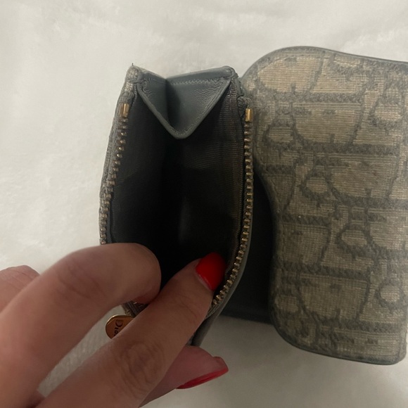 Dior Gray Wallet with Gold Zipper - Picture 6 of 7